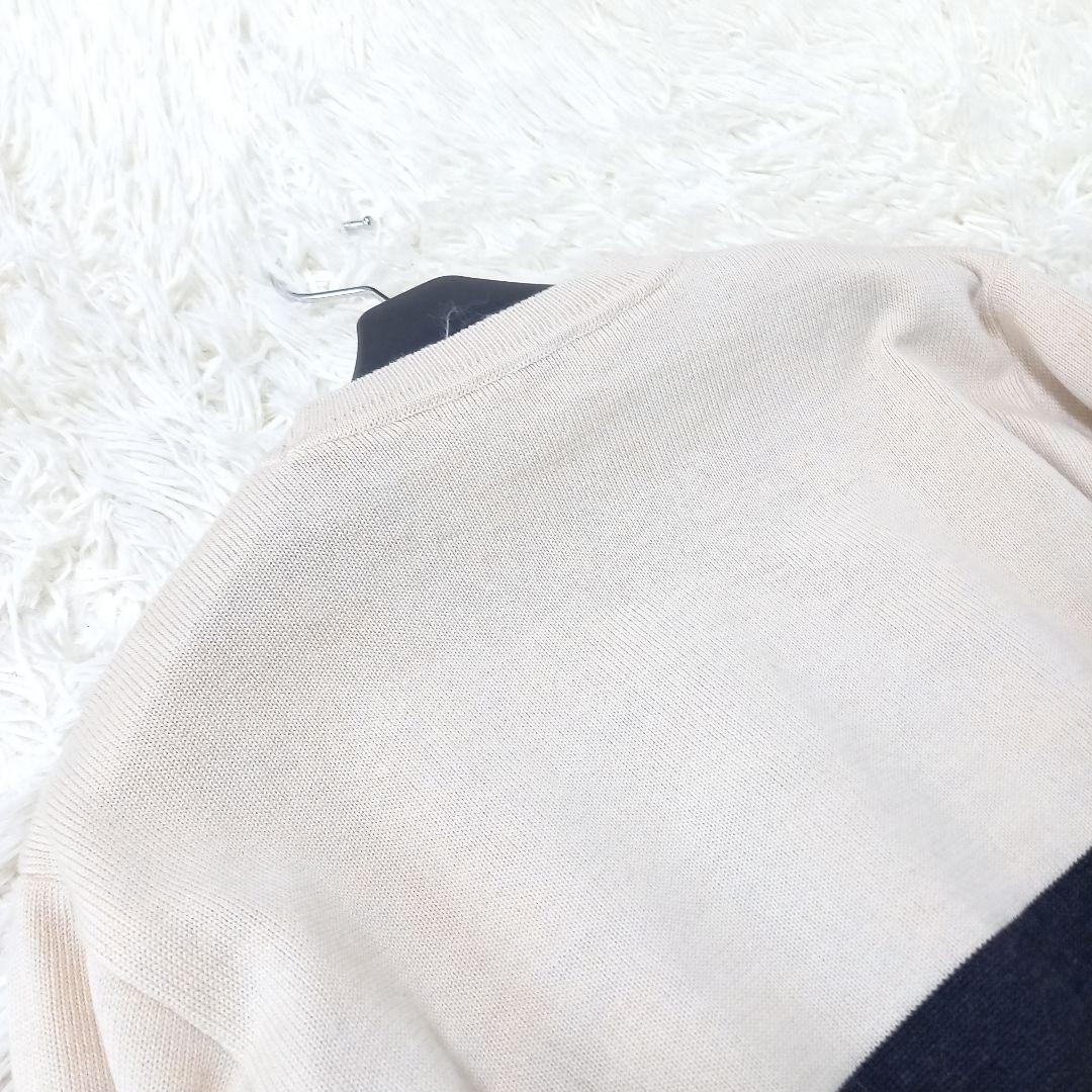 ●美品●　Christian Dior　バイカラー　ニット　刺繍　ロゴ