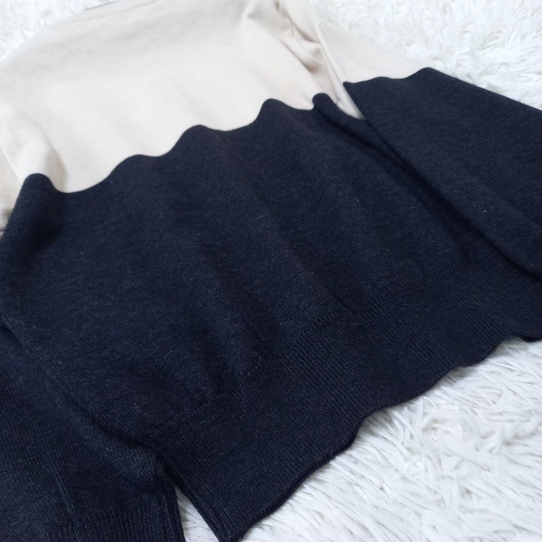 ●美品●　Christian Dior　バイカラー　ニット　刺繍　ロゴ