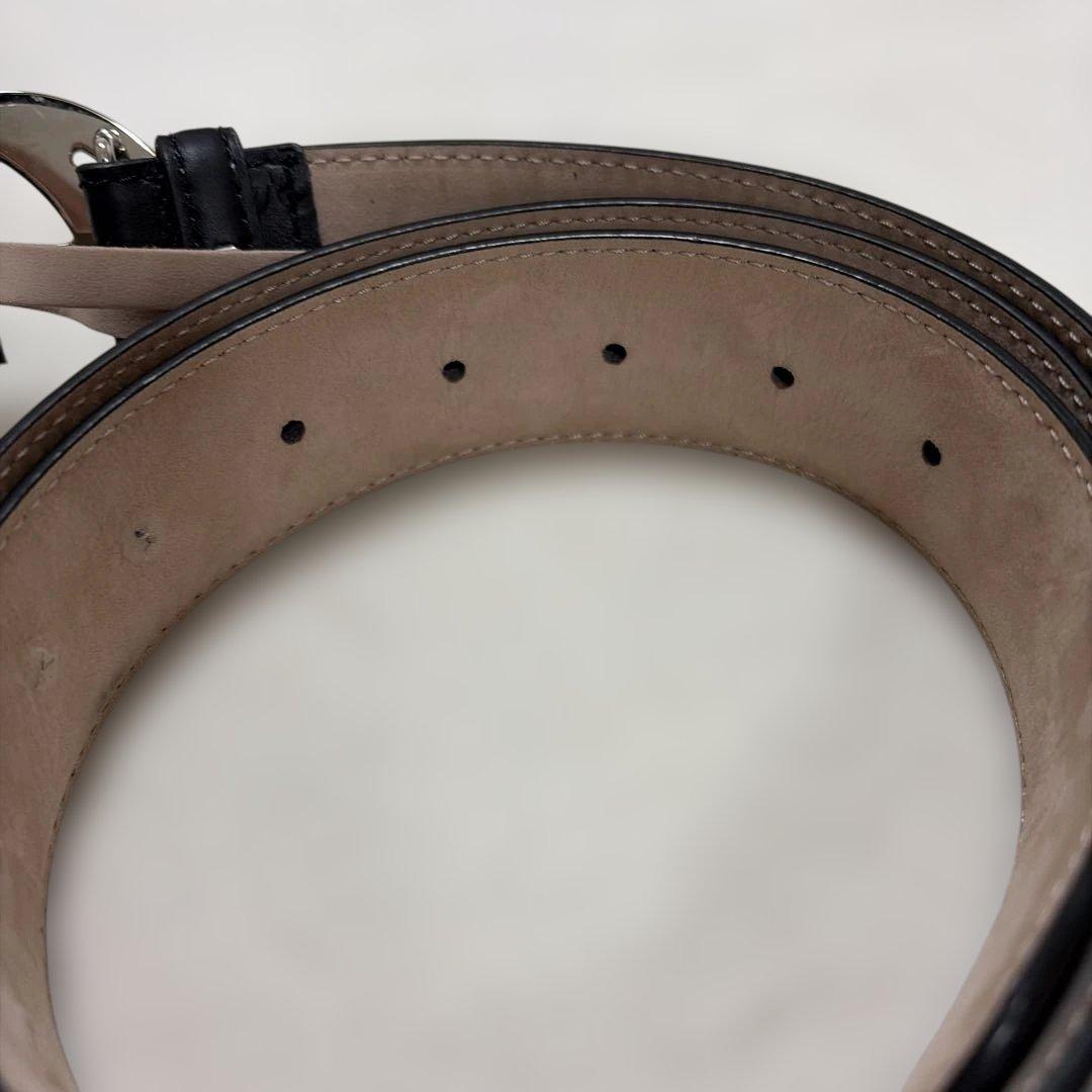 GUCCI ブラックレザー ダブルGロゴベルト