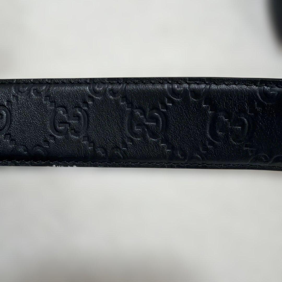 GUCCI ブラックレザー ダブルGロゴベルト