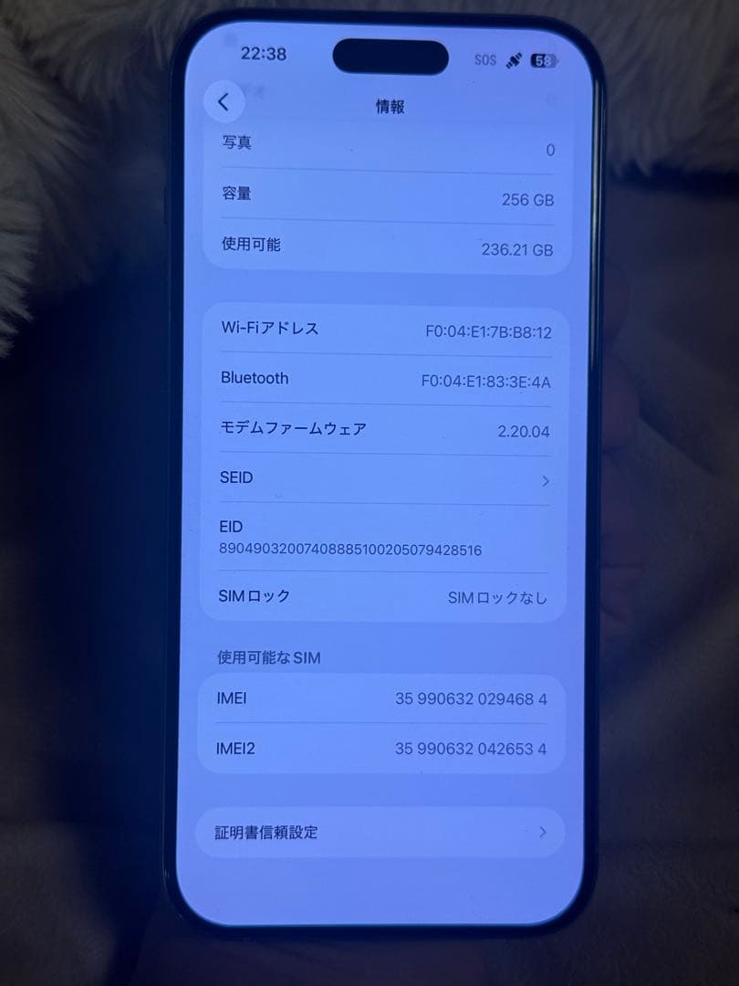 海外版iPhone 16 Pro Max 256GB,美品,バッテリーは98％