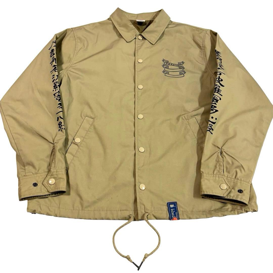 black means ブラックミーンズ　コーチジャケット 般若心経 M