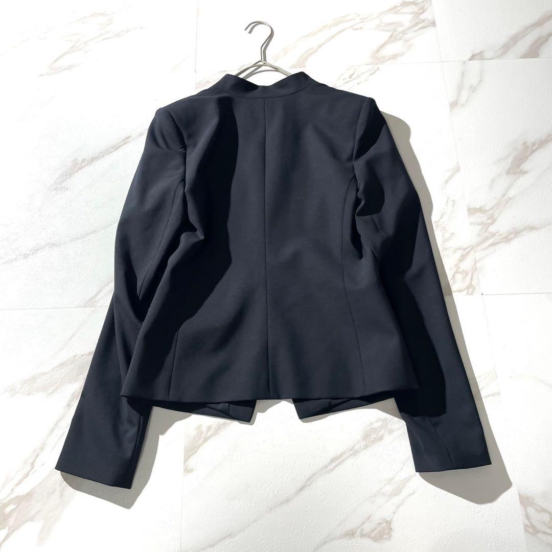 美品✨ セオリー ノーカラージャケット パンツスーツ セットアップ ネイビー