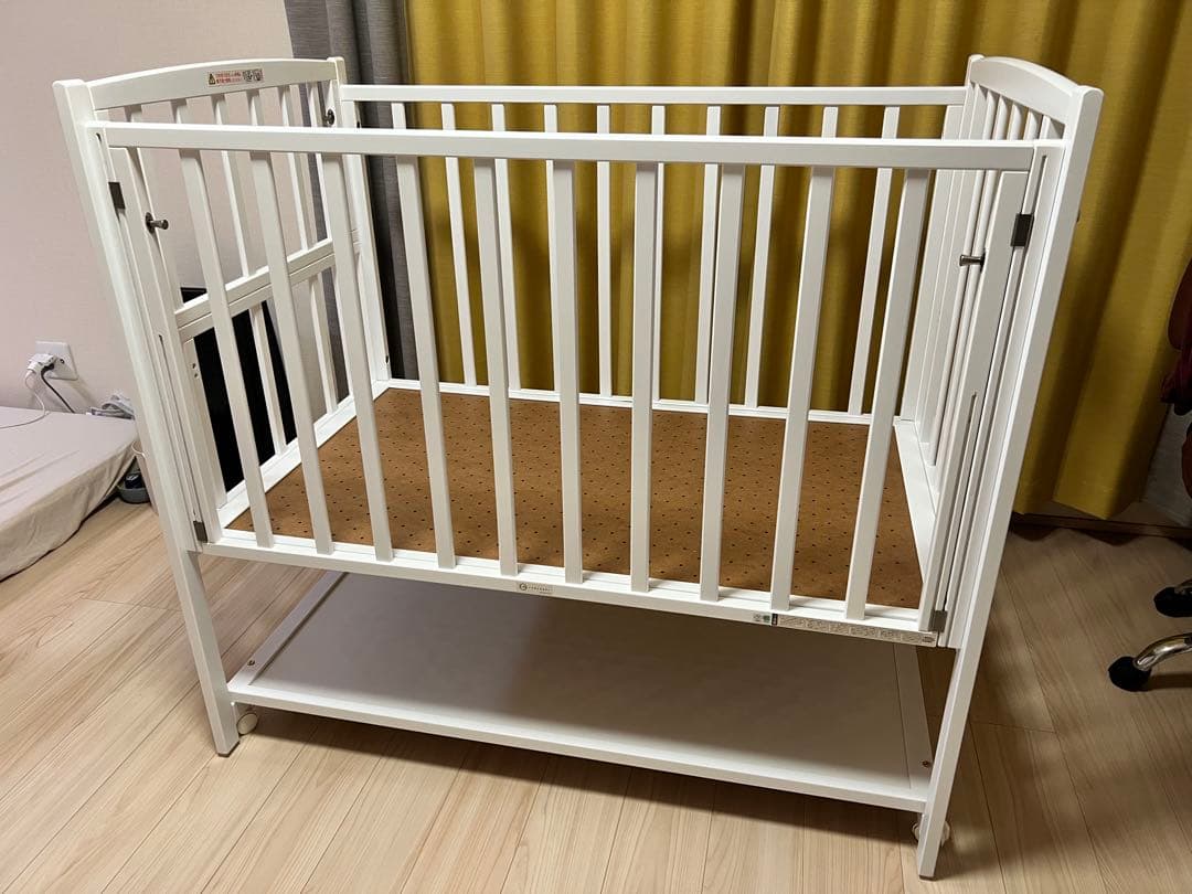 【YAMAZAKI】木製ベビーベッド ハイタイプ ツーオープン