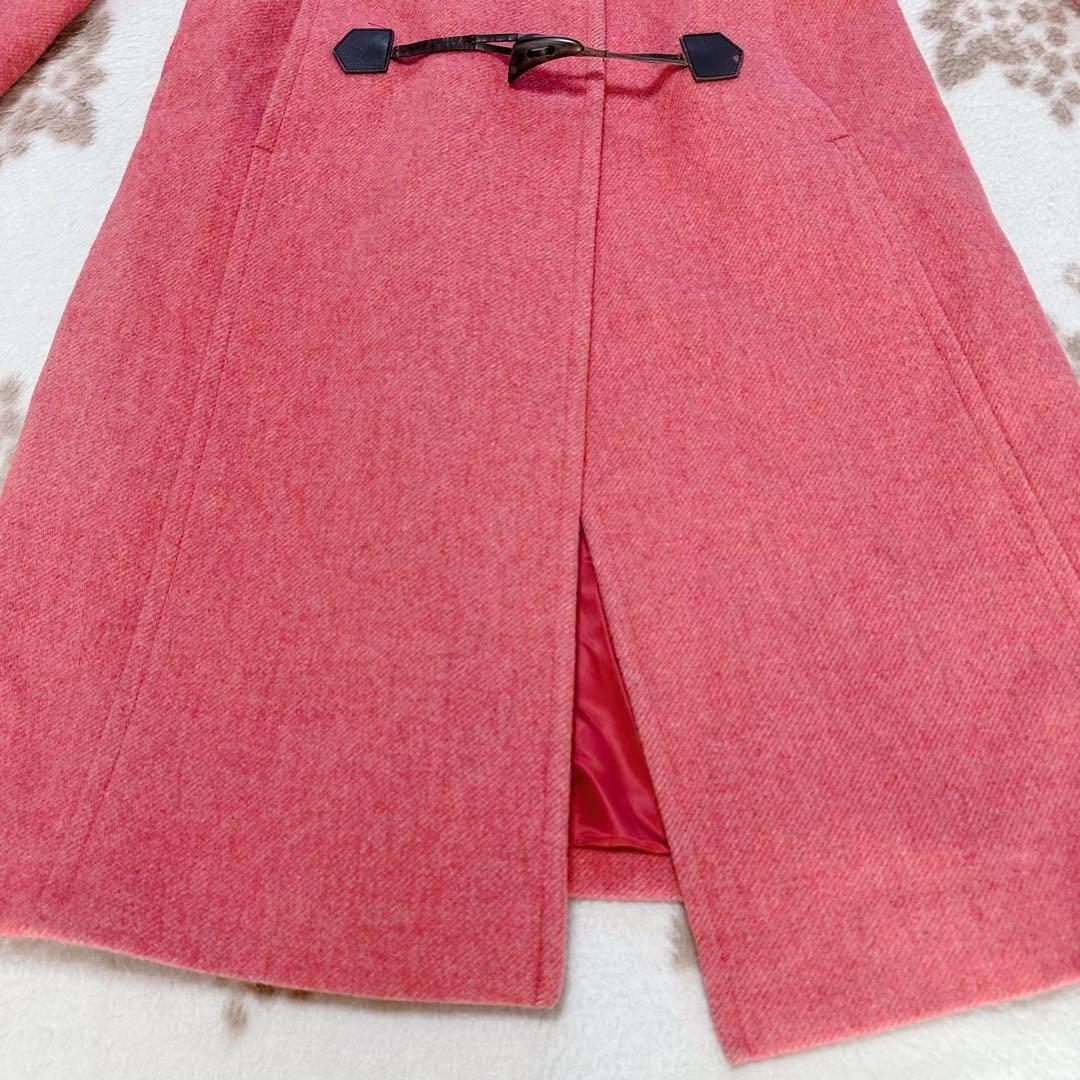 バーバリーブルーレーベル ダッフルコート ロング ウール ノバチェック フード