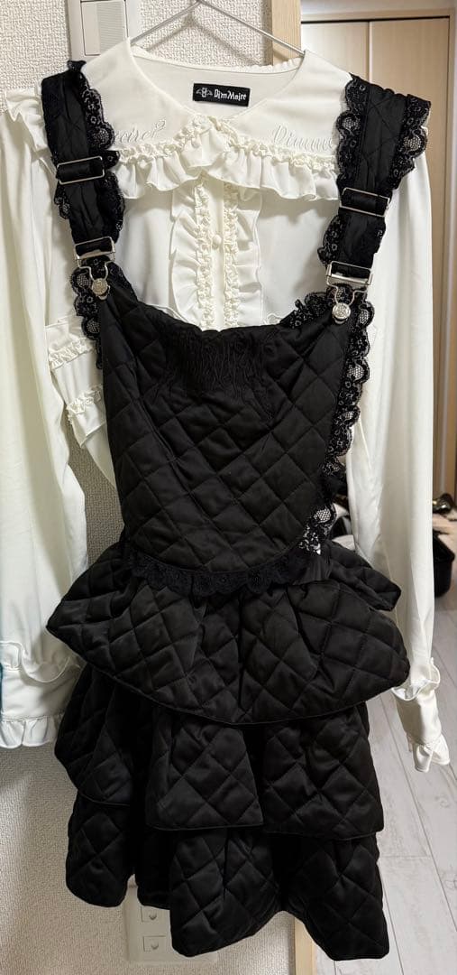 Dimmoire ディムモアール キルティングサロペット Lサイズ