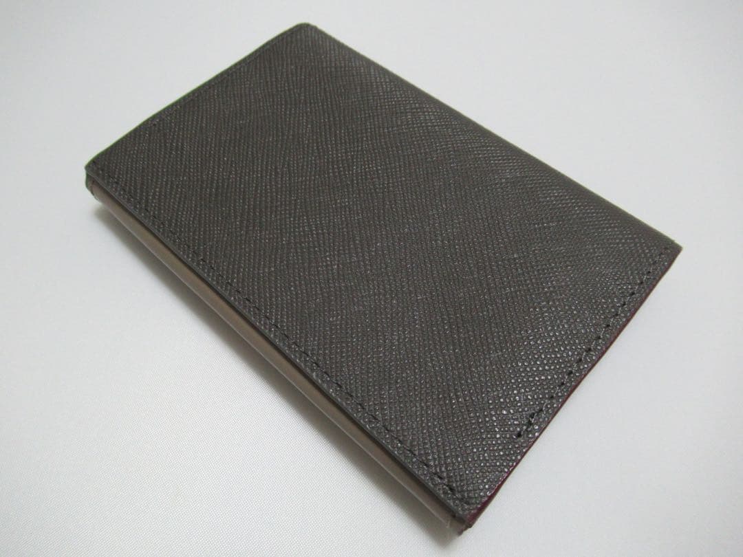 ポールスミス 新品！カラーエッジ牛革名刺入れ カードケース グレー