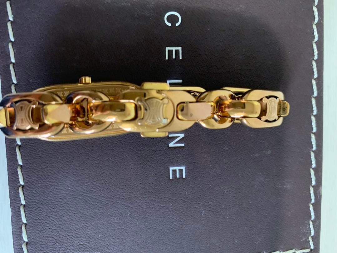 CELINE ピンクゴールドチェーンブレスレット時計