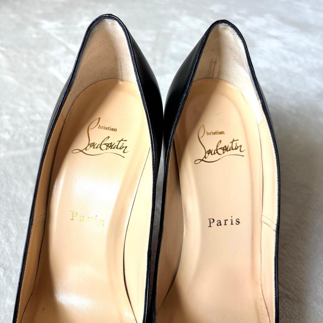 極美品 ルブタン パンプス 37 スタッズ ヒール 黒 レッドソール 購入証明書