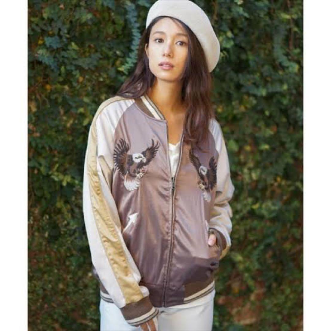 美品【goa】インディアン刺繍/リバーシブル/サテン スカジャン ジ