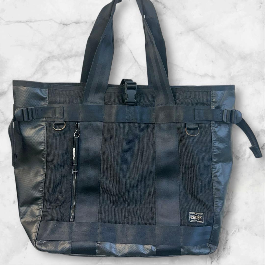 美品　ポーター　ヒート　トートバッグ　ブラック