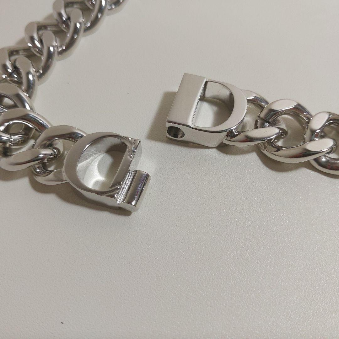 ディオール CD Icon ロゴアイコン チェーンリンク ネックレス シルバー