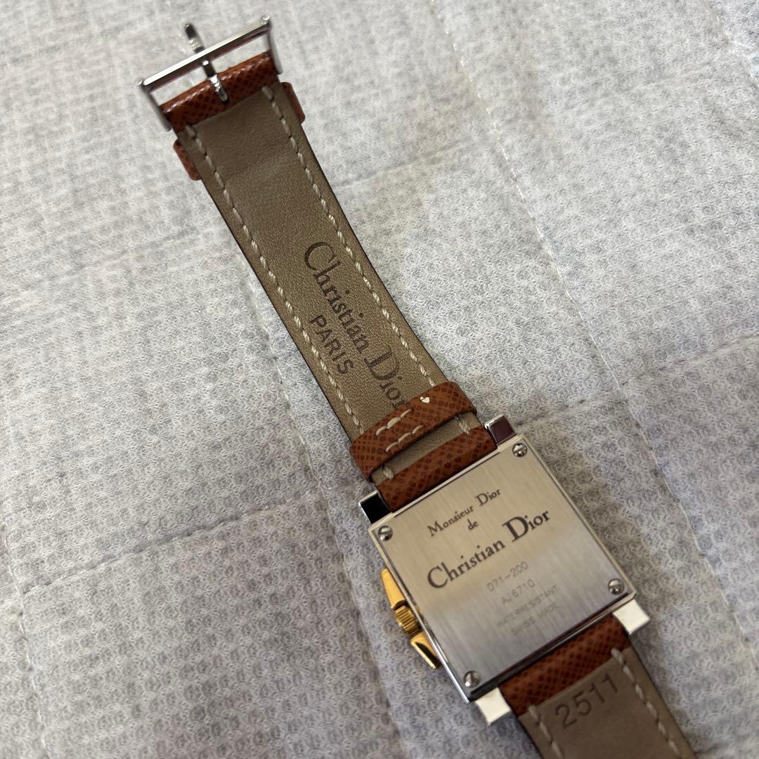 CHRISTIAN DIOR　スクエア　腕時計　レザーベルト