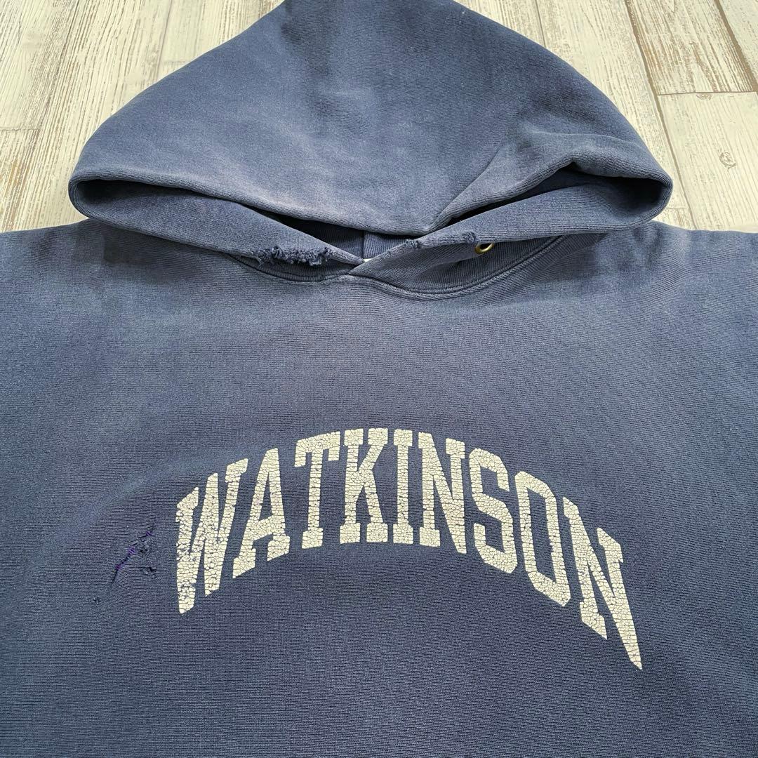 【雰囲気ネイビー！】チャンピオン　リバースウィーブ　フーディ　パーカー　紺　刺繍