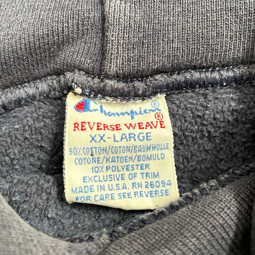 【雰囲気ネイビー！】チャンピオン　リバースウィーブ　フーディ　パーカー　紺　刺繍