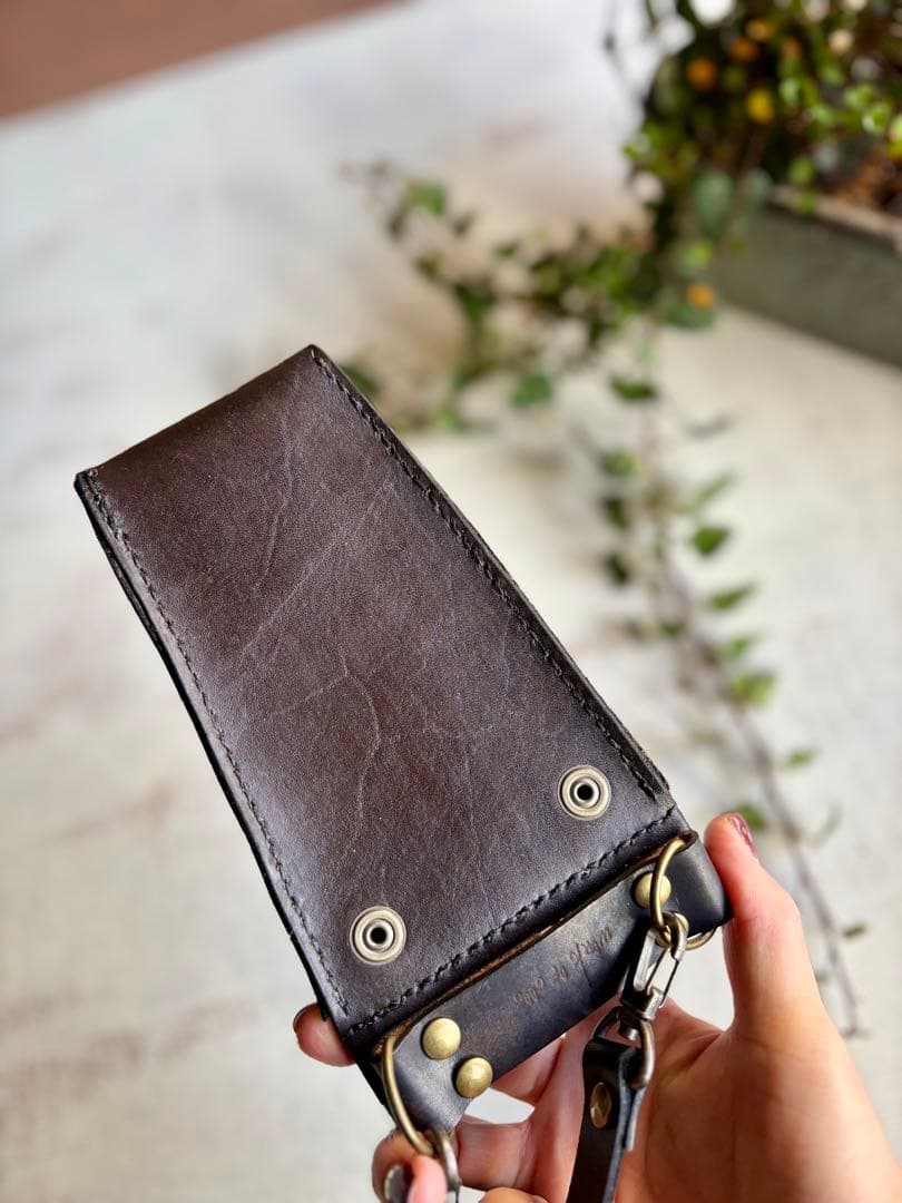 手染めブラックマーブルのコンパクトシザーケース