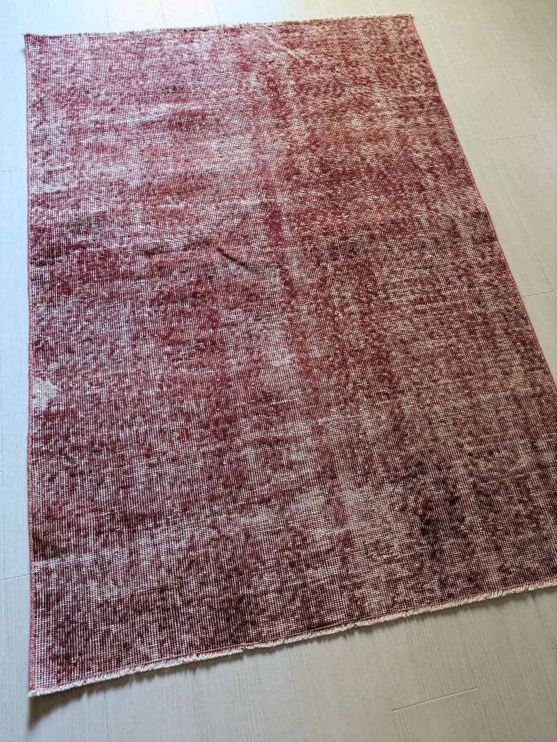 106×150 オーバーダイワンカラー赤　トルコヴィンテージラグ