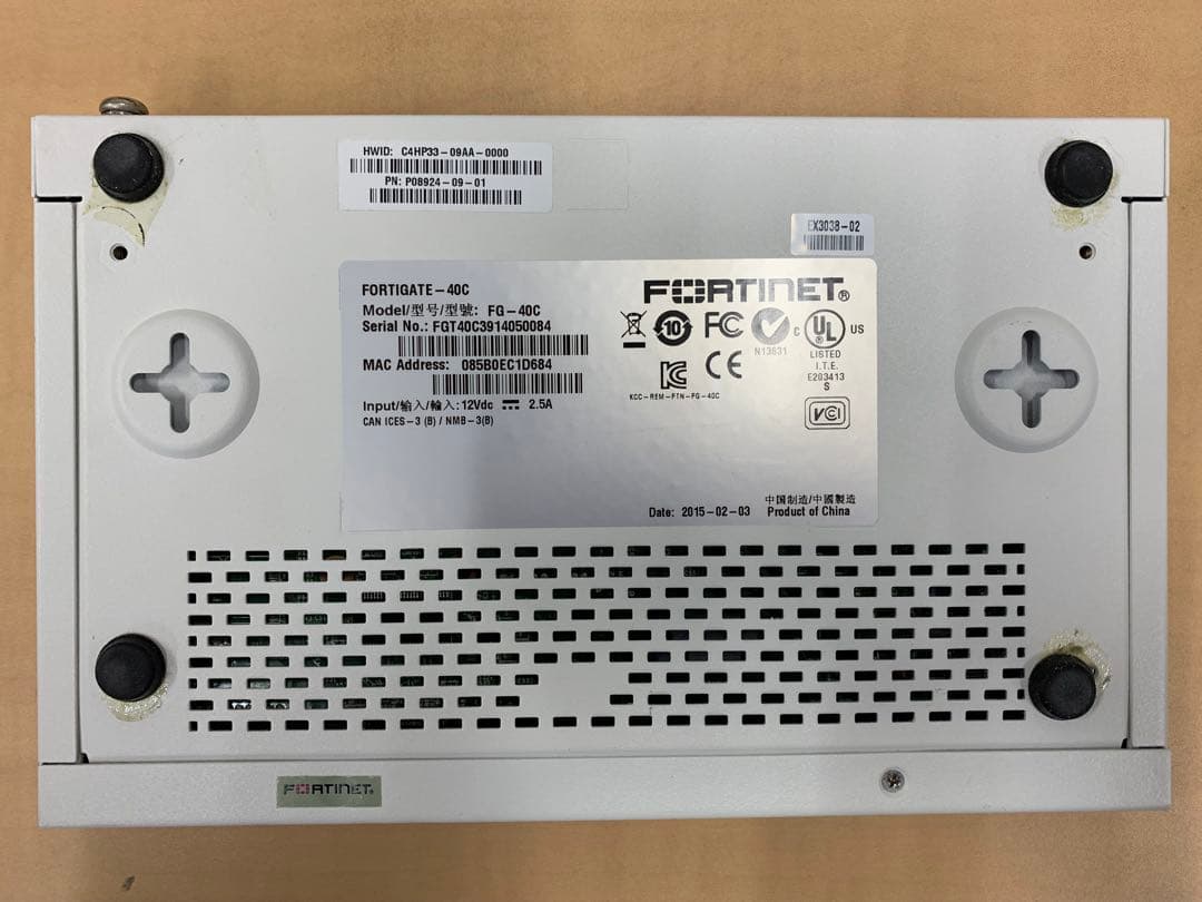 【ジャンク扱い】Fortigate 40C × 2台