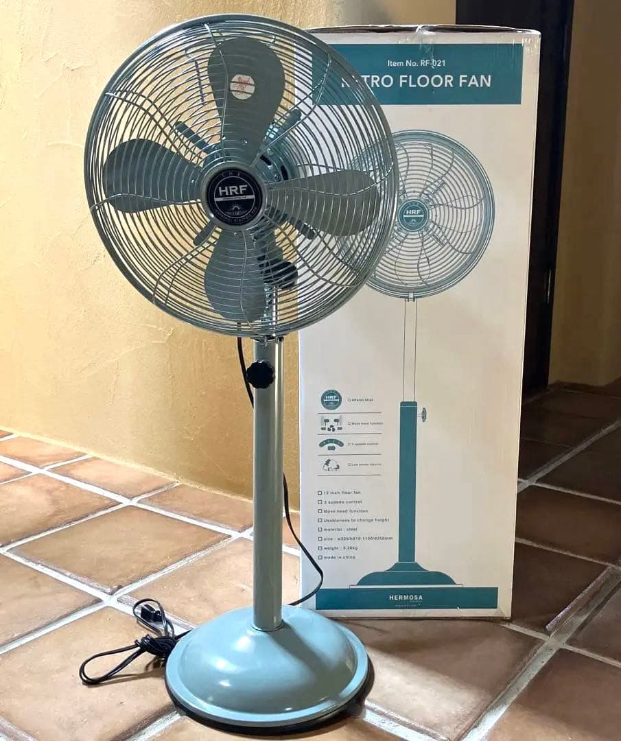 HERMOSA❤️レトロフロアファン 扇風機　アンティークブルー