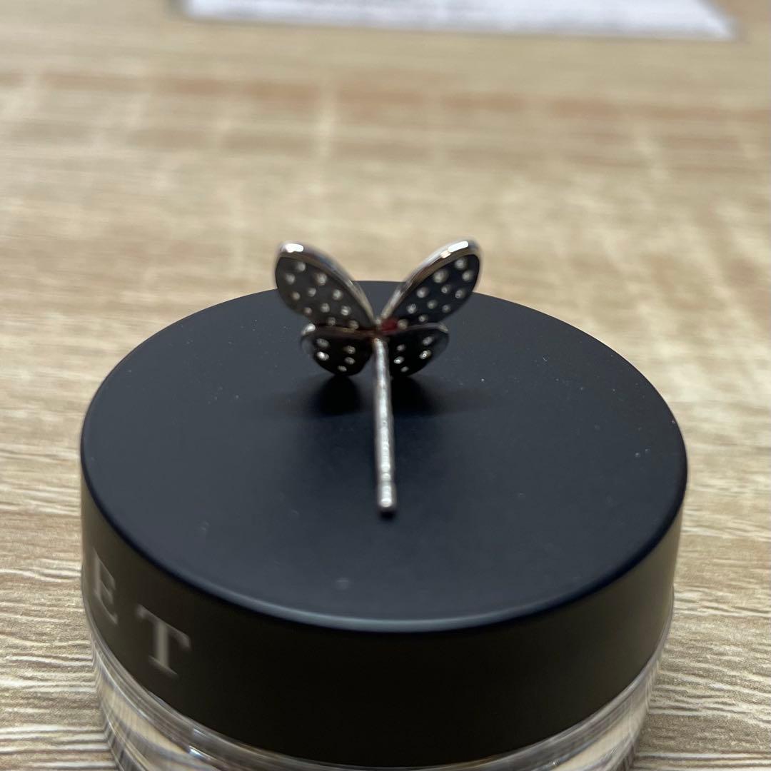 ダイヤモンド 0.2ct Pt900 バタフライ 蝶 ピアス