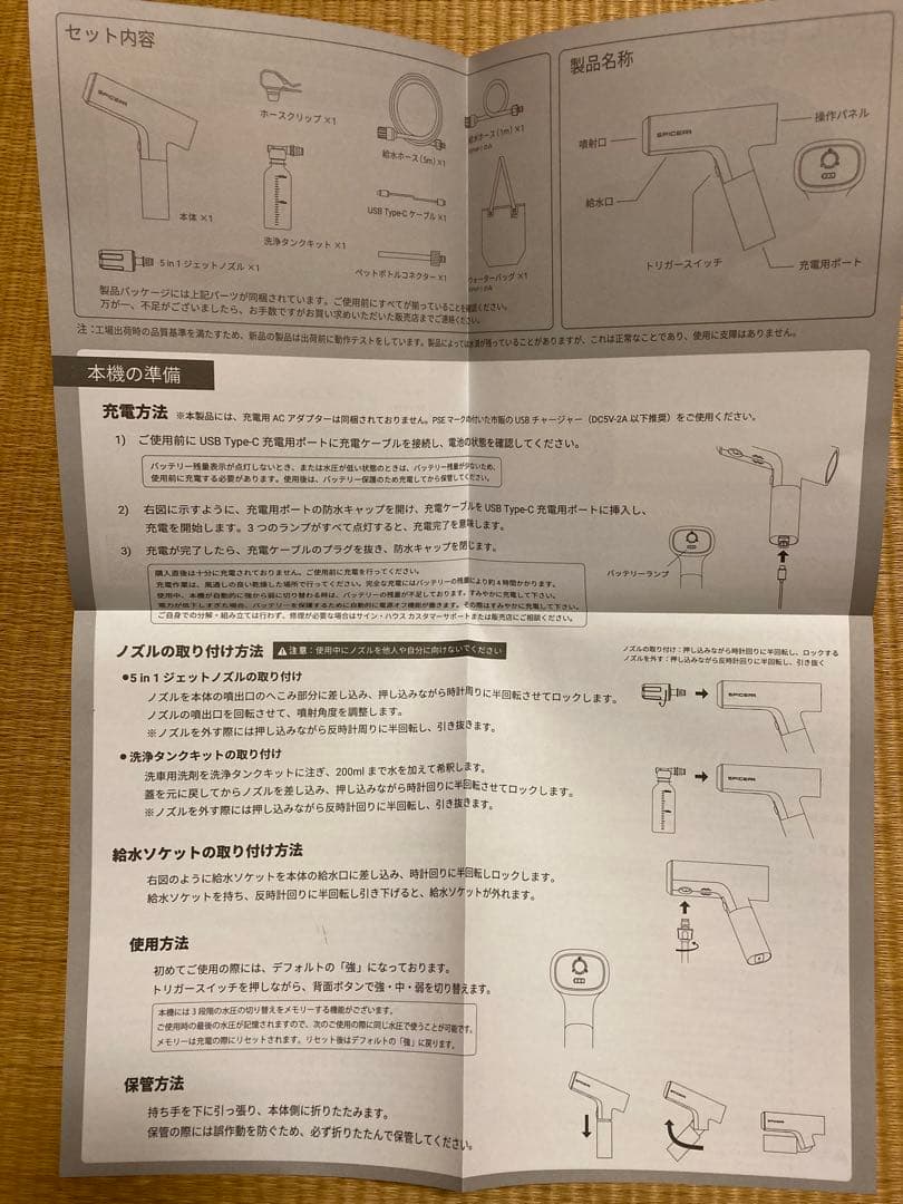 高圧洗浄機　SPICERR(SWU-1 )