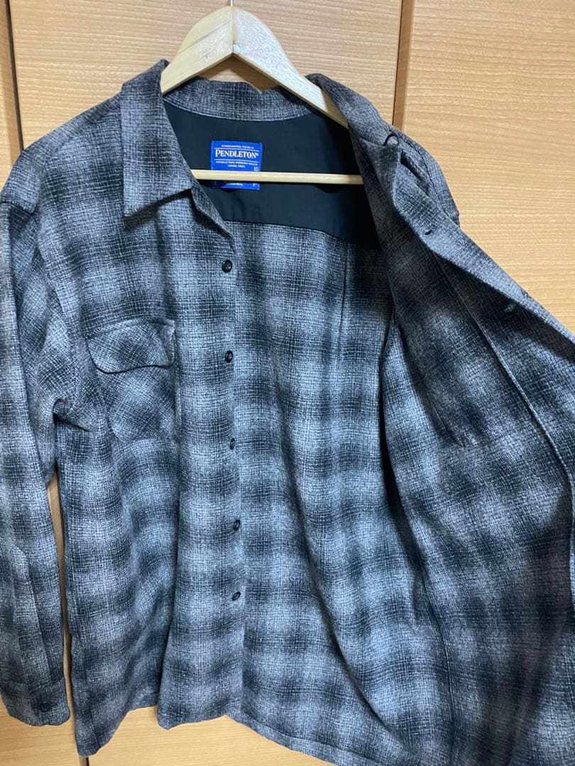 ペンドルトン オンブレ チェック ウール ボード シャツ ブラック