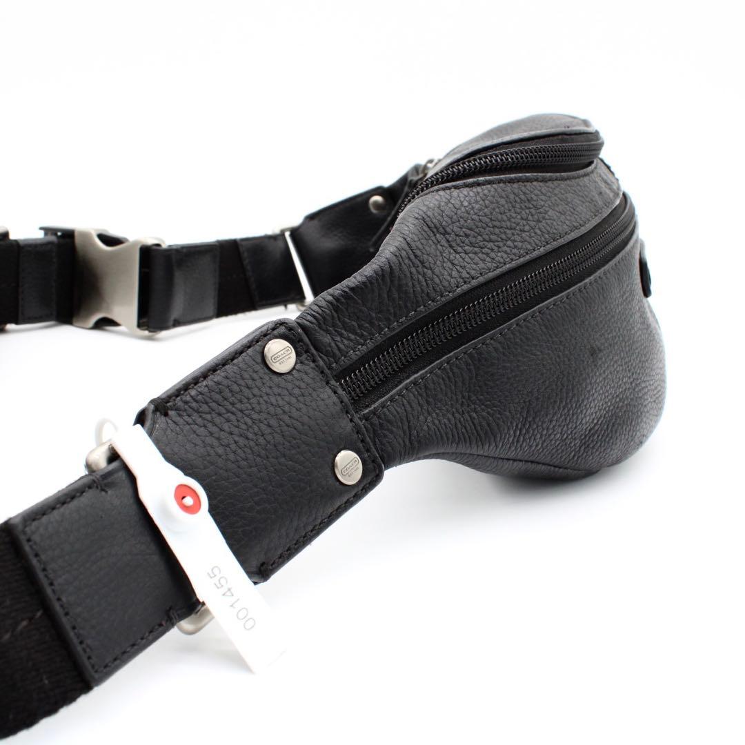 【美品】COACH ボディバッグ スリングバッグ ミニバック レザー ブラック