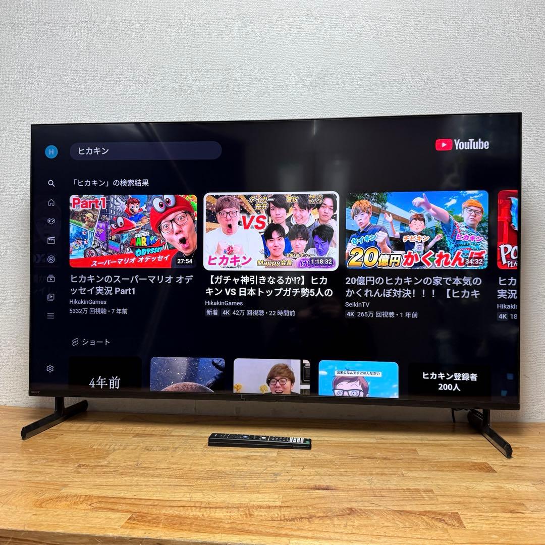 SONY 65V型 4K 液晶テレビ BRAVIA KJ-65X80K アプリ○