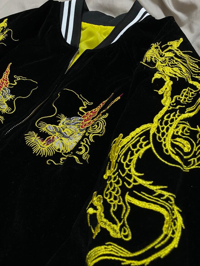 90s 美品 別珍 日本限定 スカジャン 龍 vintage