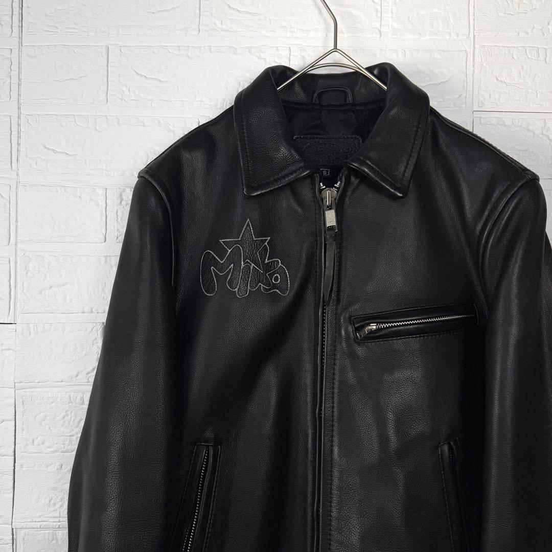 【羽刺繍】 DEGNER ライダース レザー ジャケット 本革 可愛い