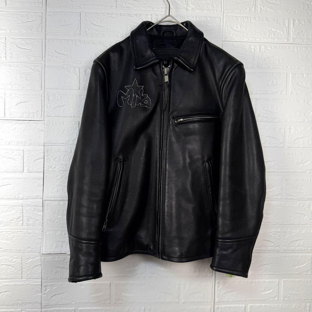 【羽刺繍】 DEGNER ライダース レザー ジャケット 本革 可愛い