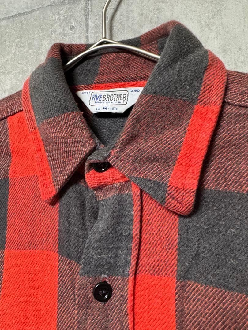 古着 70s-80s FIVE BROTHER ネルシャツ バッファローチェック