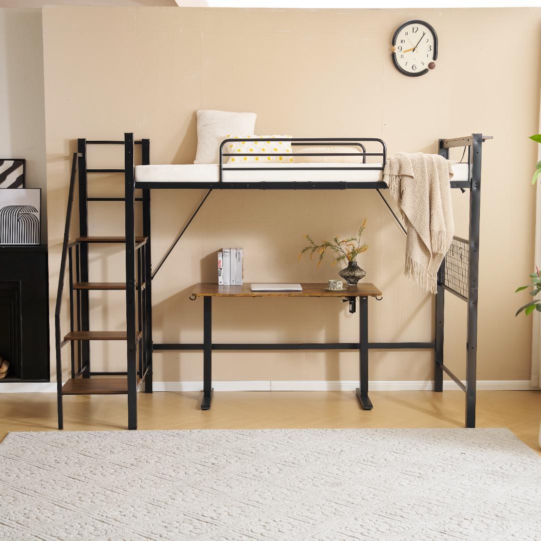 赤字価格！コンセント付きシステムベット(S)スチール 耐震　BLACK