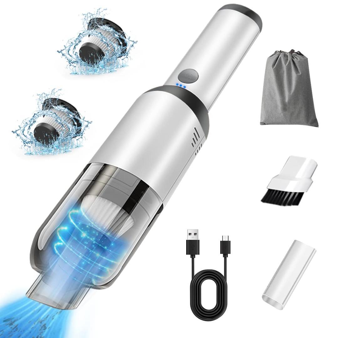 車載掃除機 高性能軽量コードレス 暗所も照らすLEDライト