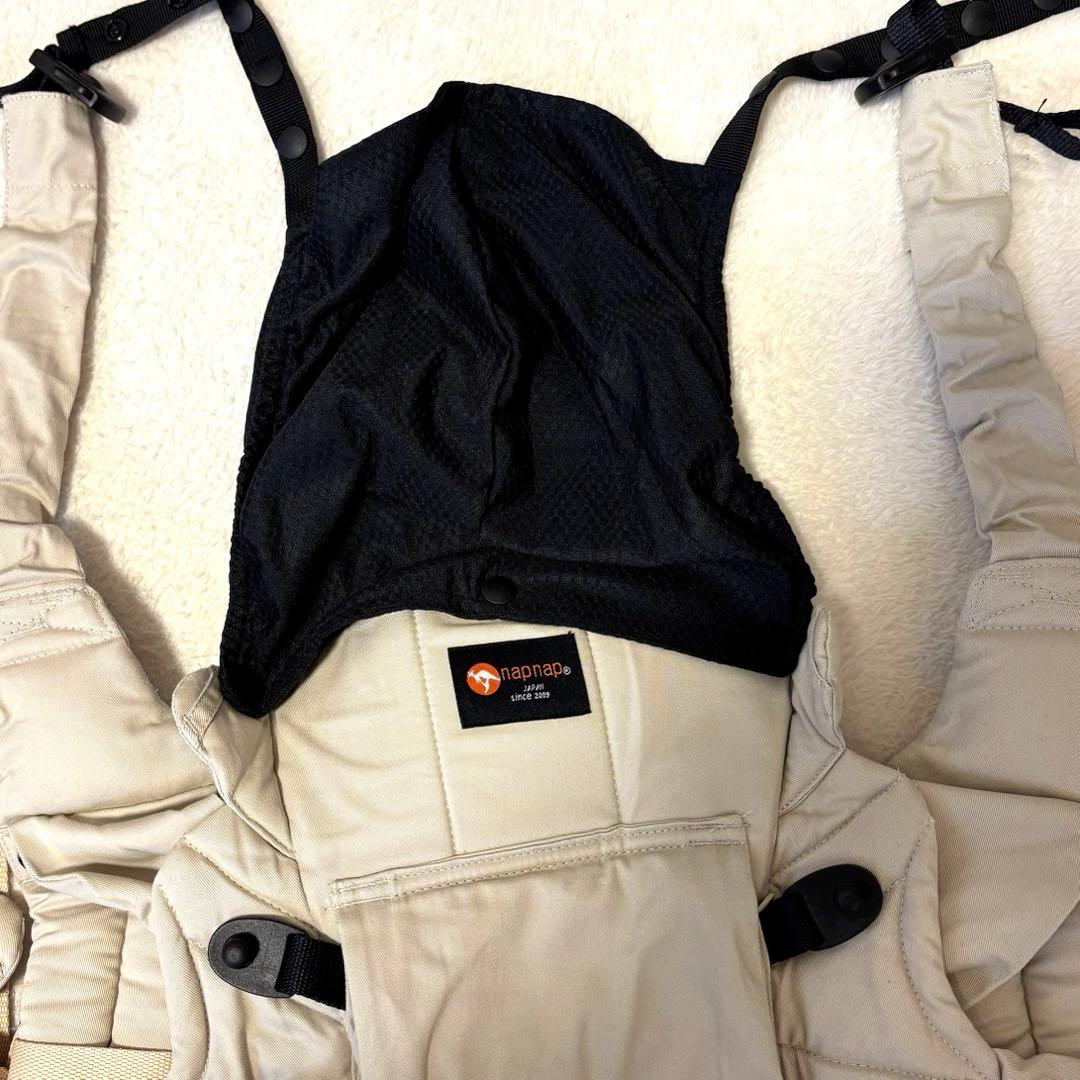 未使用級　napnap ふたご抱っこひも　ナップナップ　ベージュ　保存袋　箱