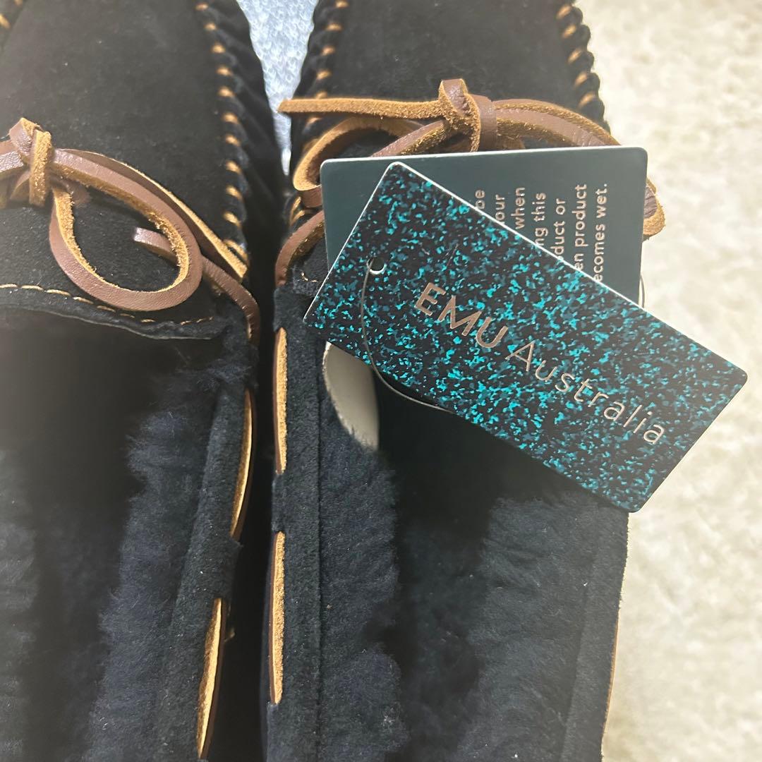 【新品】EMU Australia ブラックモカシン