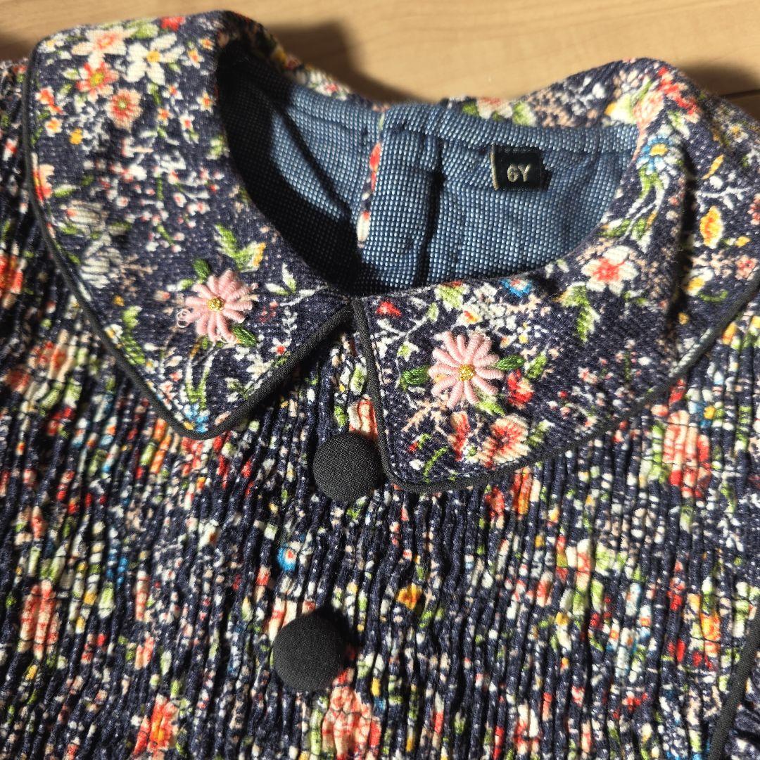 花柄 エプロンワンピース 6Y Bonjourdiary