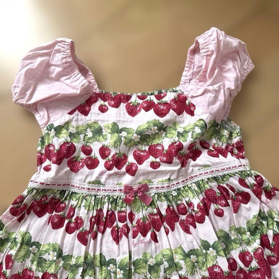 【140】シャーリーテンプル　いちごバスケット　ワンピース　赤