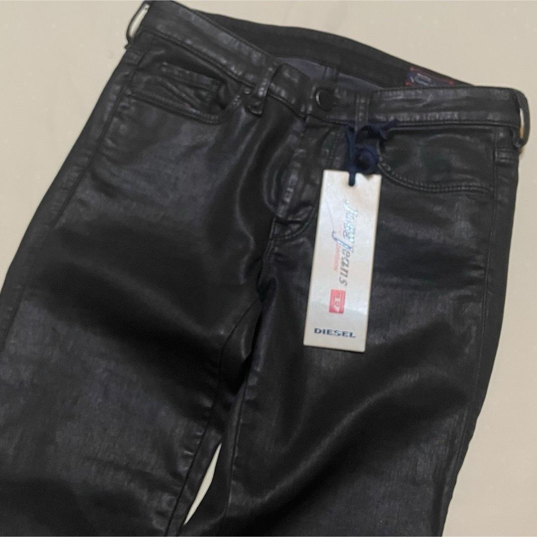 【未使用】W24 DORIS NE ジョグジーンズ　黒　コーティング　スキニー