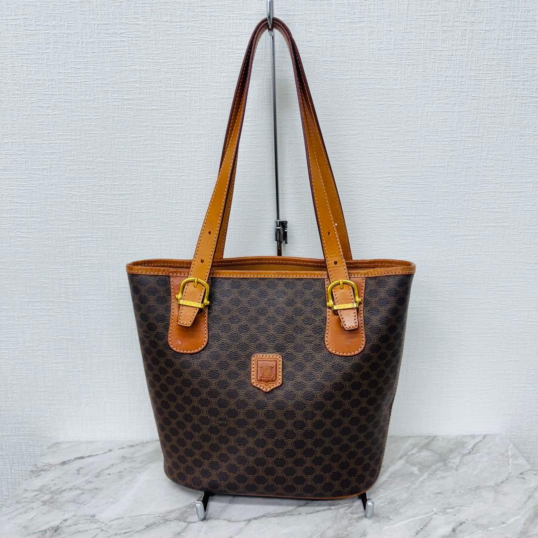 ✨CELINE✨セリーヌ✨マカダム柄✨レザー✨ブラウン✨トートバッグ✨