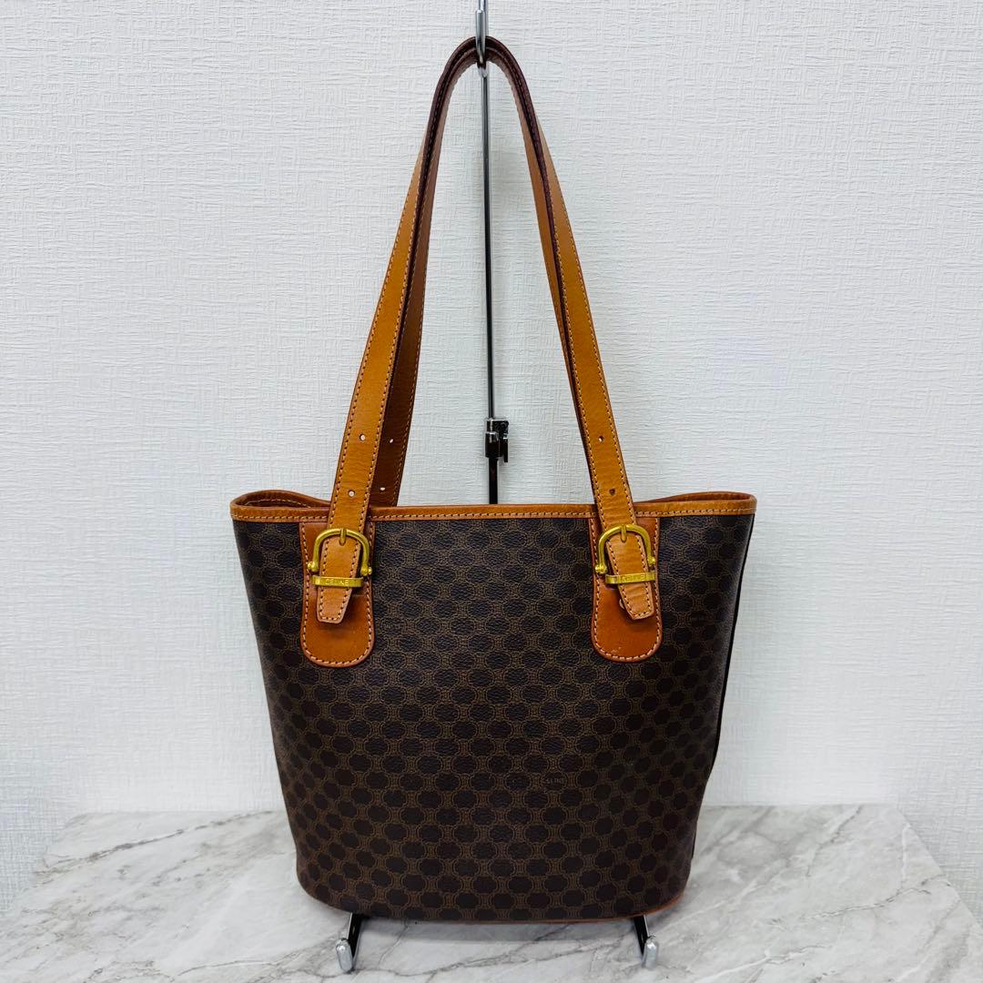 ✨CELINE✨セリーヌ✨マカダム柄✨レザー✨ブラウン✨トートバッグ✨