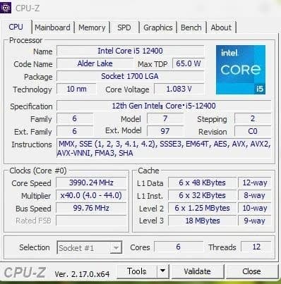 デスクトップパソコン　core i5 12400