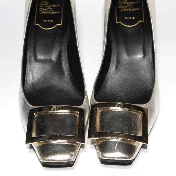 医*ダ様 Roger Vivier Trompette パンプス シルバー レザ