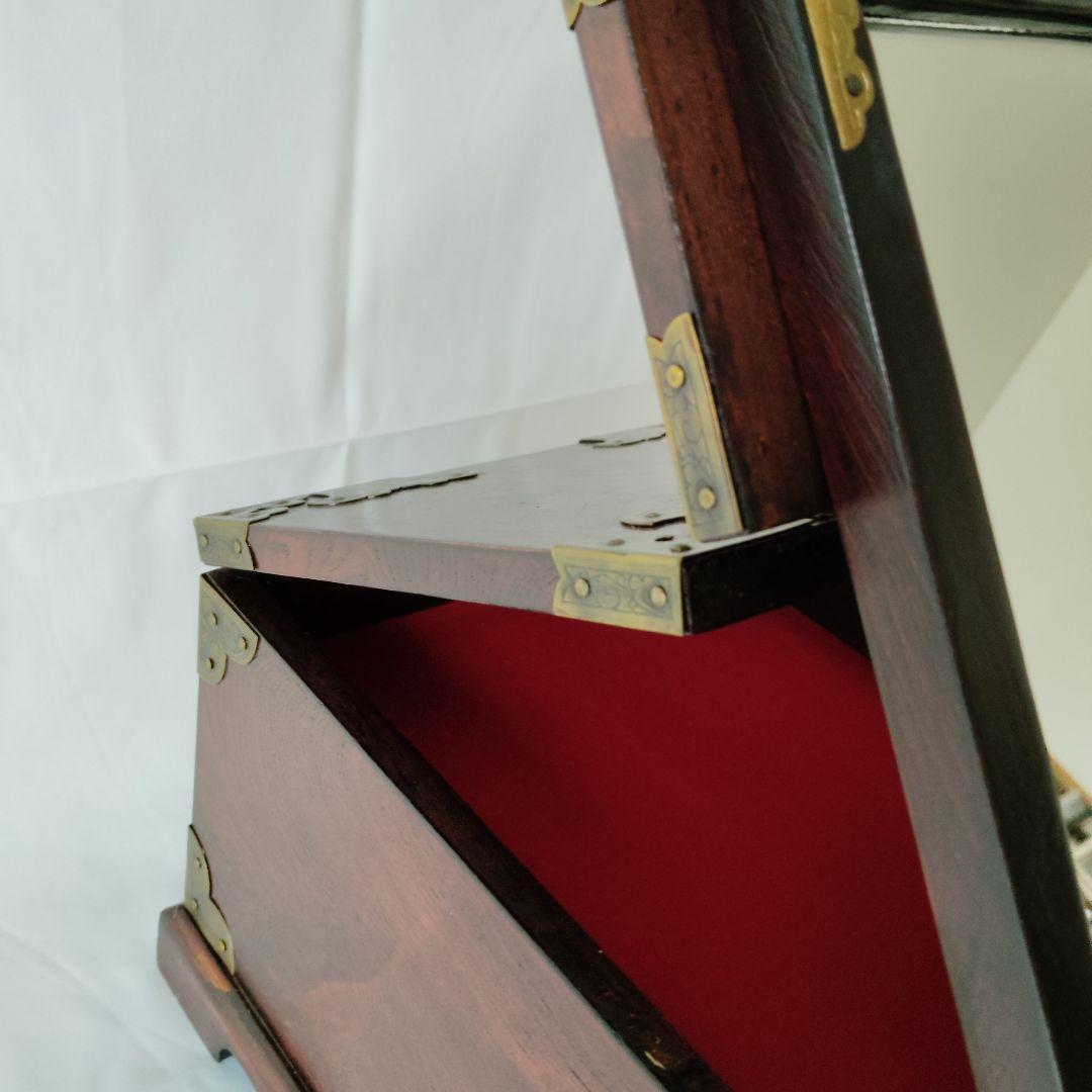 【美品】李朝家具　移動可能ドレッサー　朝鮮箪笥　鏡台 小物入れ　蝶板細工　貴重