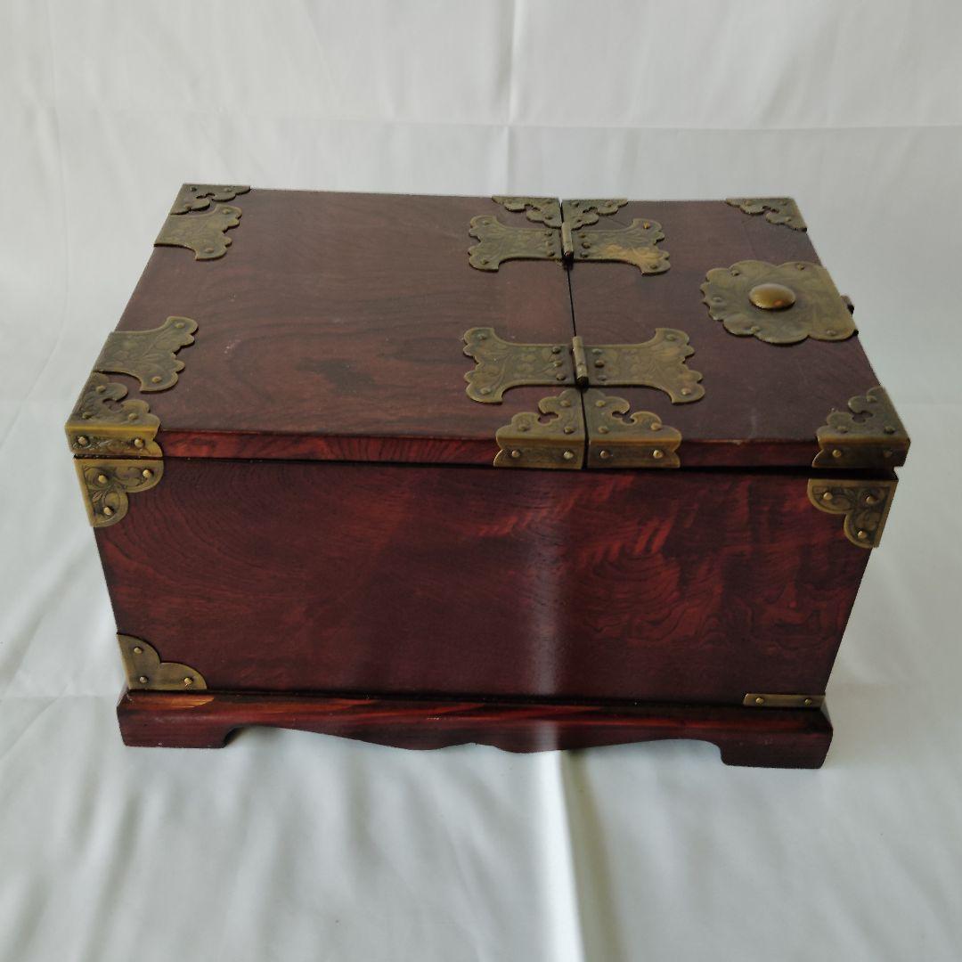 【美品】李朝家具　移動可能ドレッサー　朝鮮箪笥　鏡台 小物入れ　蝶板細工　貴重