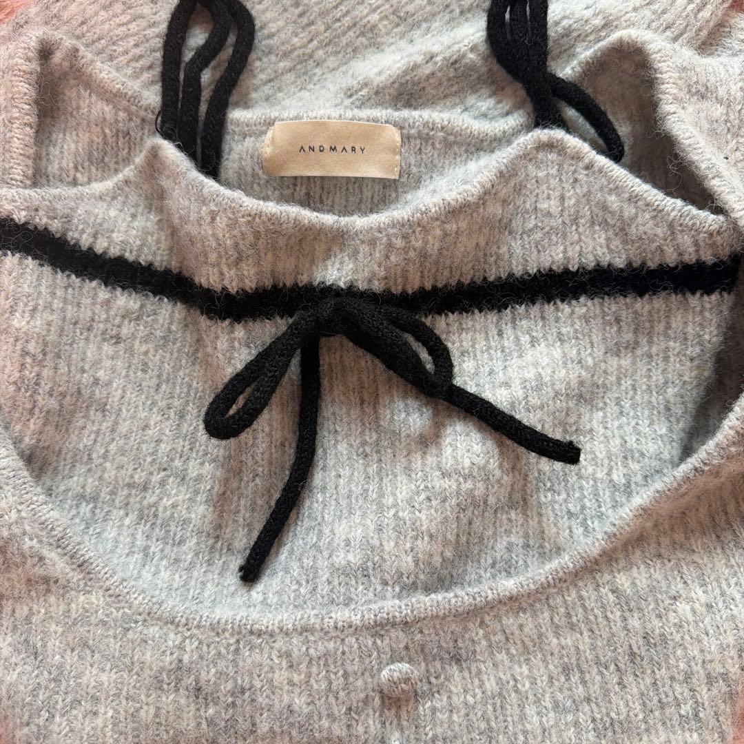 トップス andmary Natalie ribbon set gray