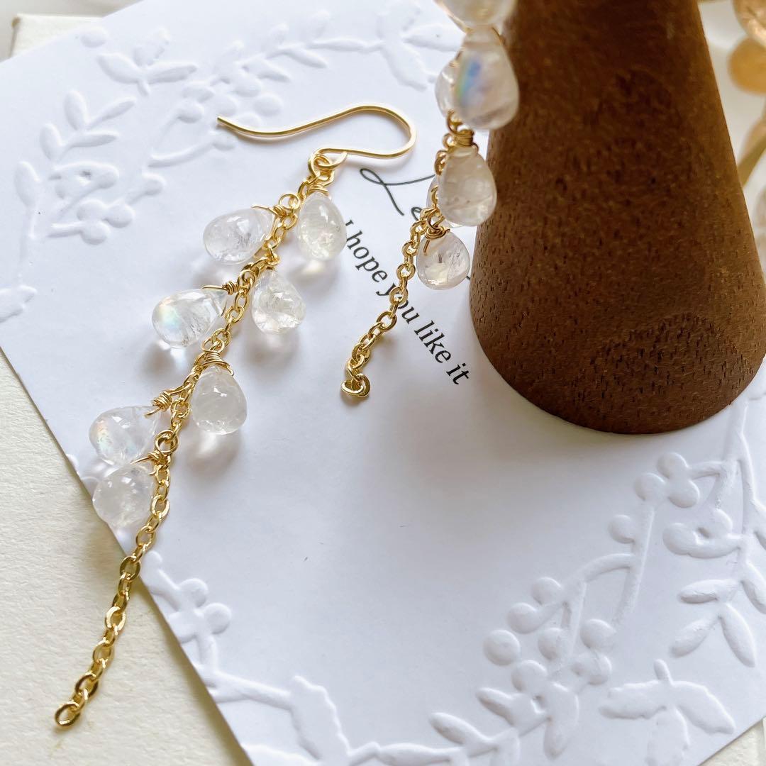 りあ◆アンデシンラブラドライトピアス✧14kgf