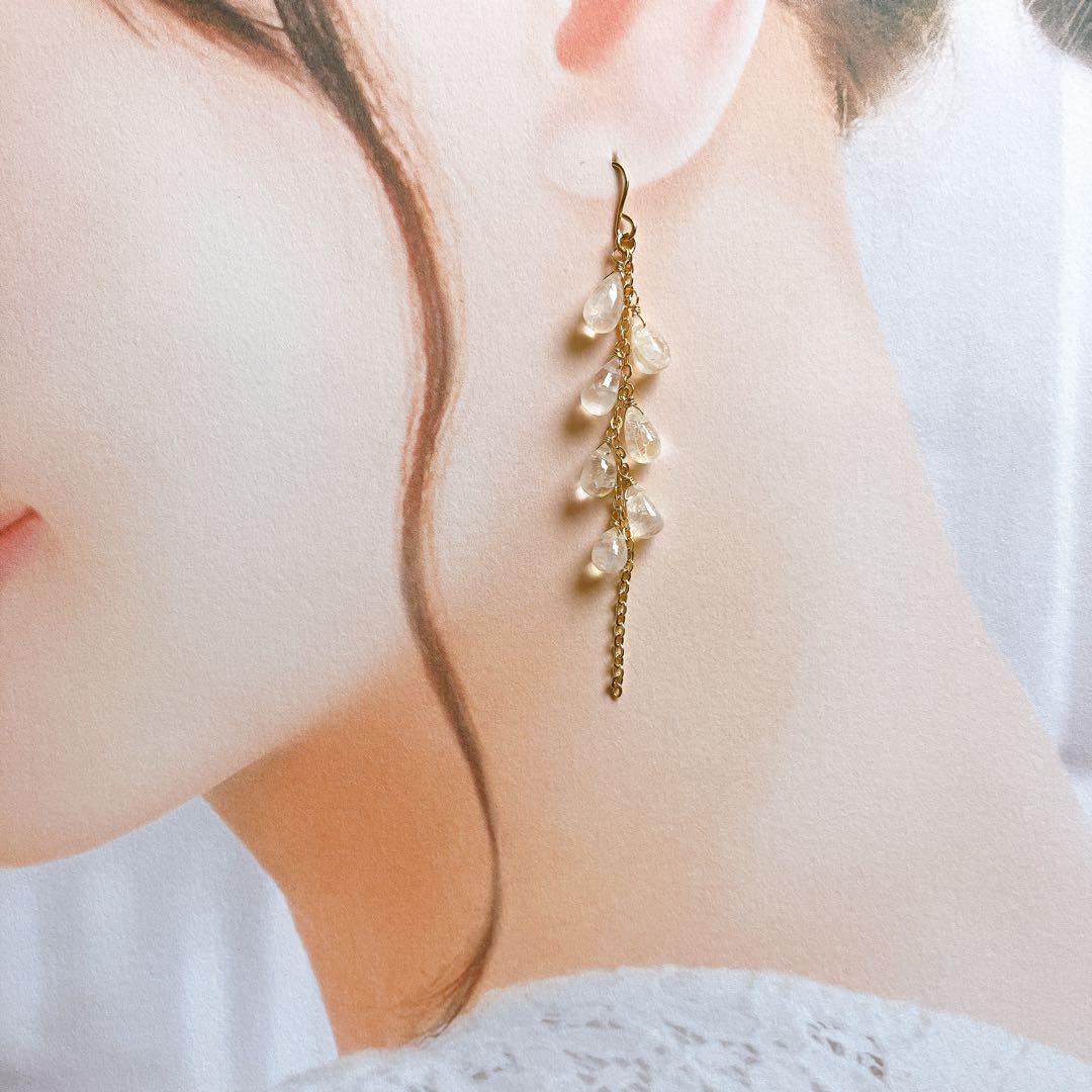 りあ◆アンデシンラブラドライトピアス✧14kgf