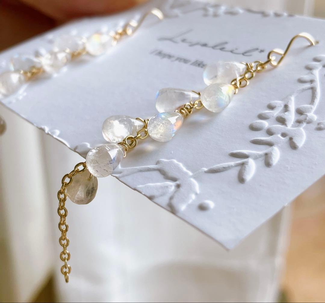 りあ◆アンデシンラブラドライトピアス✧14kgf