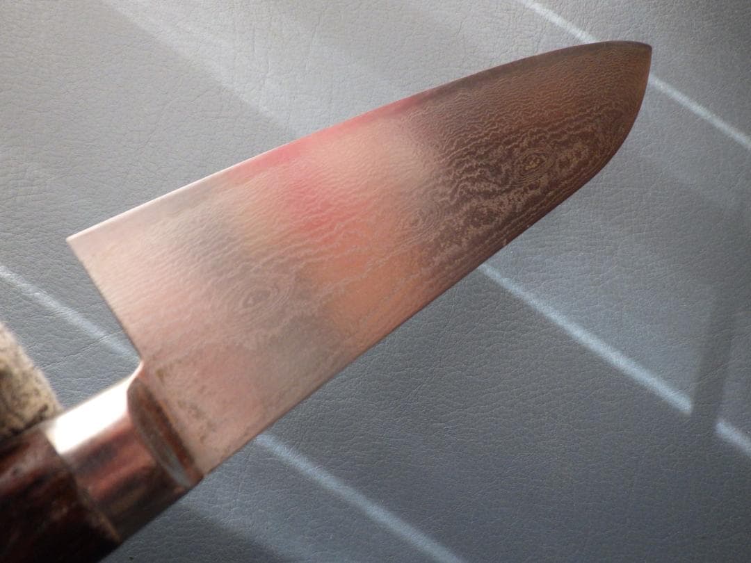 日本橋/木屋49層墨流スーパーゴールド粉末鋼包丁★黒檀柄★ダマスカス